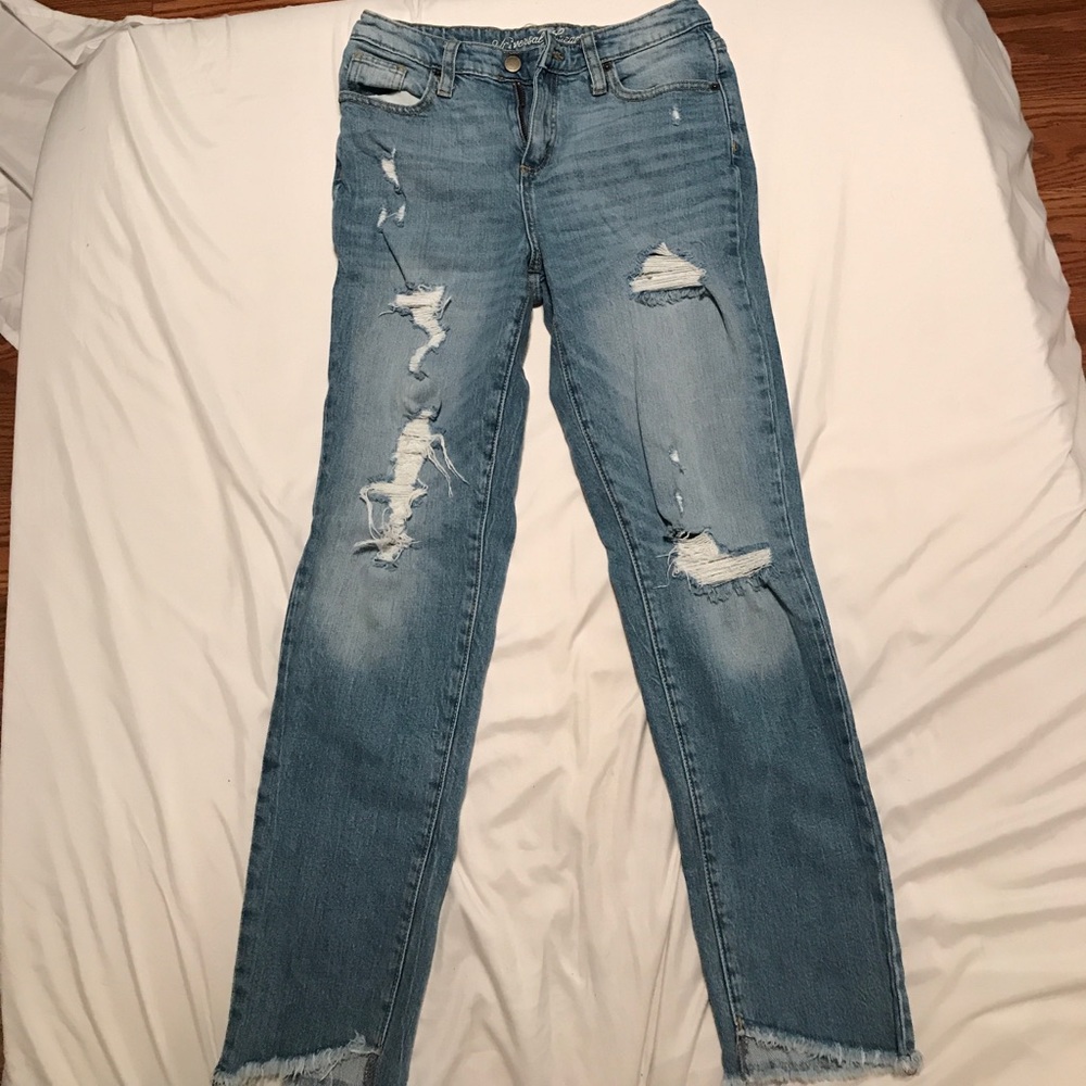 ripped high waisted jeans